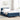 Pat cu arc LED cu headboard albastru 120 x 200 cm țesătură