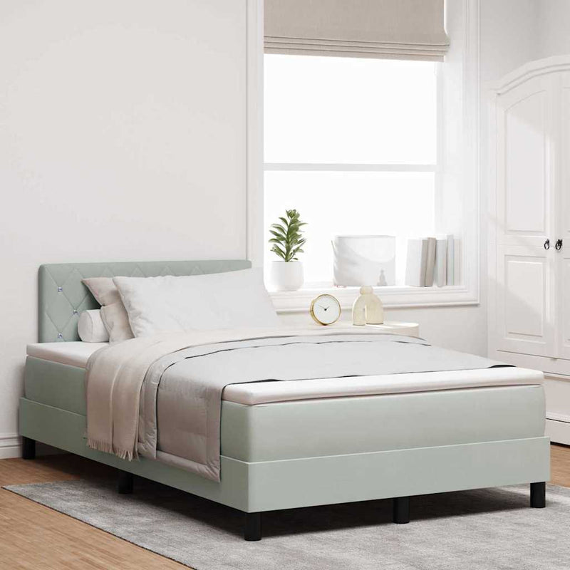 Pat cu arc LED cu headboard Gri deschis 120 x 200 cm Catifea