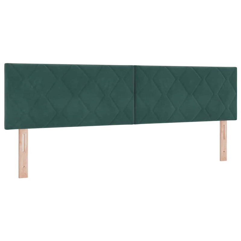 Pat cu arc LED cu headboard Verde închis 180 x 200 cm Catifea