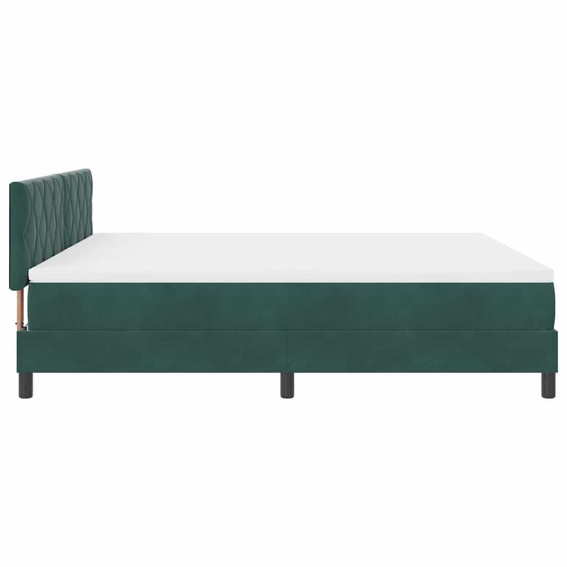 Pat cu arc LED cu headboard Verde închis 180 x 200 cm Catifea