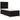 Pat cu arc LED cu headboard Negru 90 x 200 cm țesătură