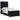 Pat cu arc LED cu headboard Negru 90 x 200 cm țesătură