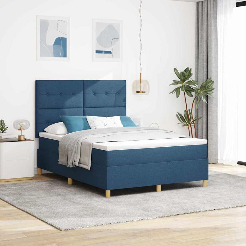 Pat cu arc LED cu headboard albastru 160 x 200 cm țesătură