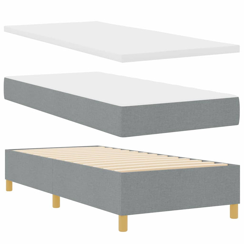 Pat cu arc LED cu headboard Gri deschis 100 x 200 cm țesătură