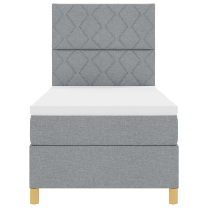 Pat cu arc LED cu headboard Gri deschis 100 x 200 cm țesătură