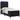 Pat cu arc LED cu saltea Negru 90 x 190 cm țesătură