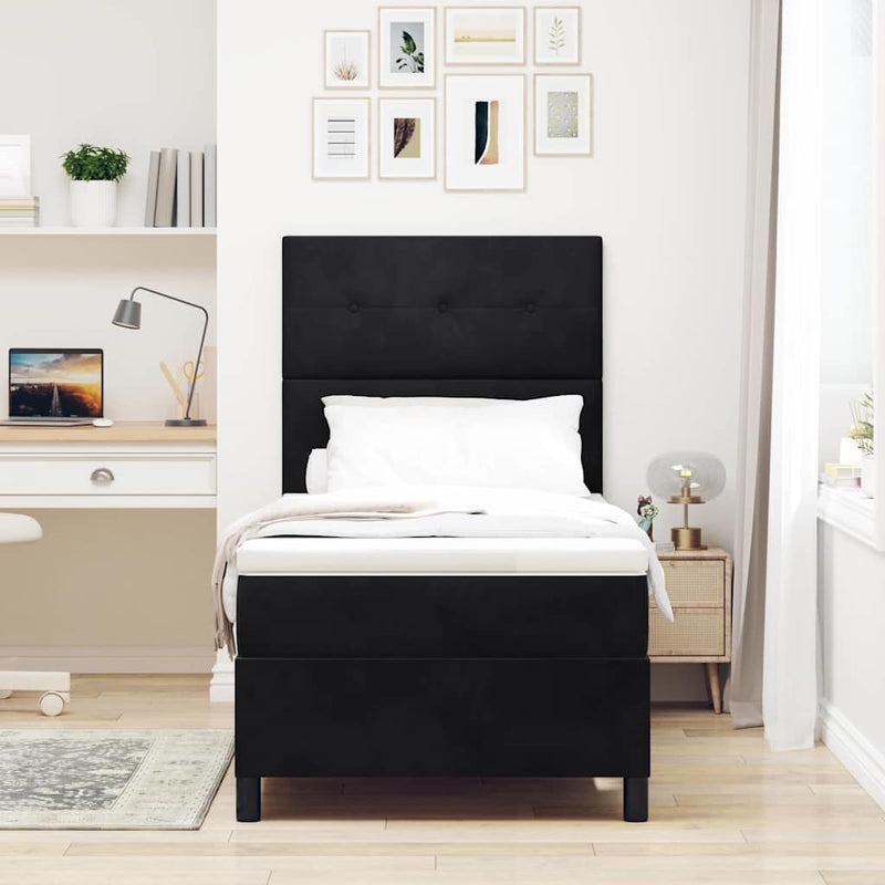 Pat cu arc LED cu headboard Negru 80 x 200 cm Catifea