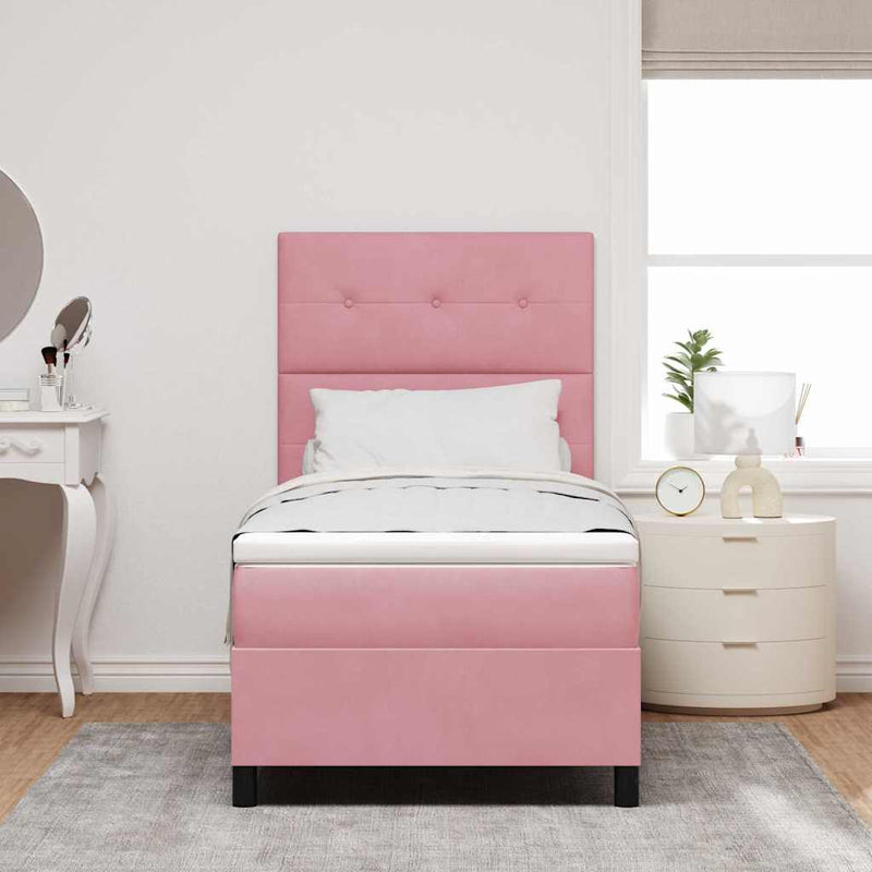 Pat cu arc LED cu headboard Roz 80 x 200 cm Catifea