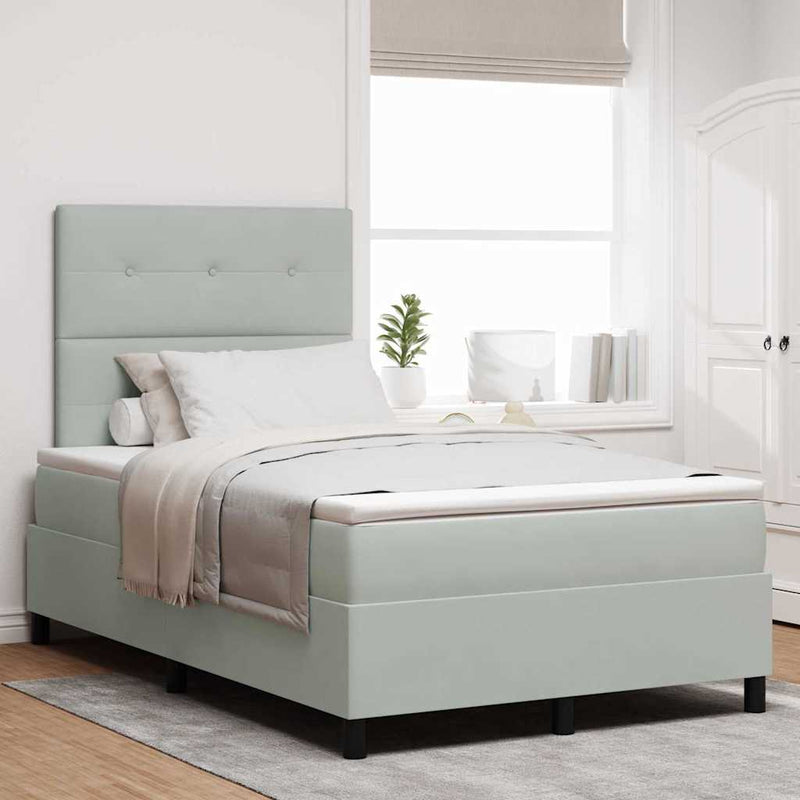 Pat cu arc LED cu headboard Gri deschis 120 x 200 cm Catifea