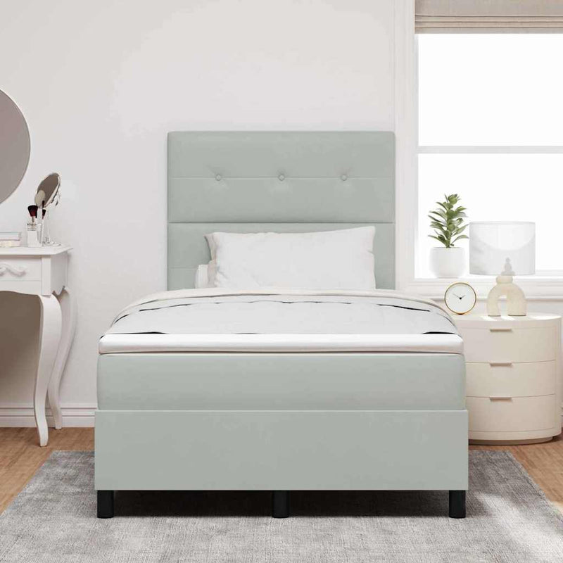 Pat cu arc LED cu headboard Gri deschis 120 x 200 cm Catifea