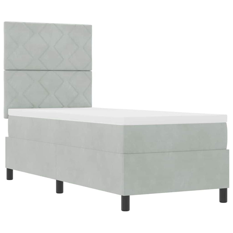 Pat cu arc LED cu headboard Gri deschis 80 x 200 cm Catifea