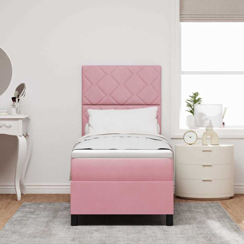 Pat cu arc LED cu headboard Roz 80 x 200 cm Catifea
