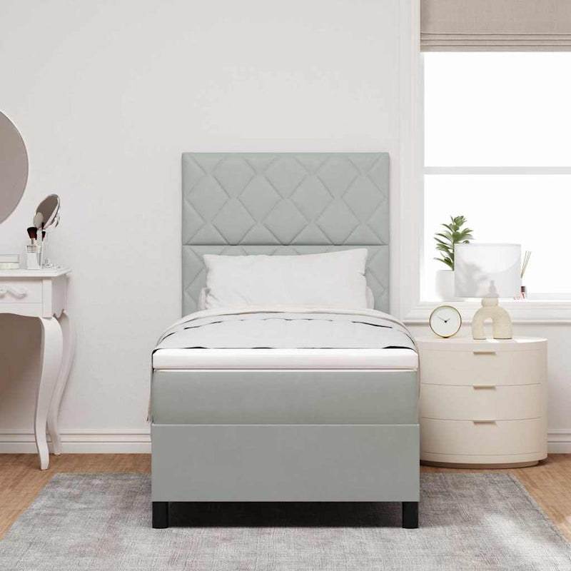 Pat cu arc LED cu headboard Gri deschis 100 x 200 cm Catifea