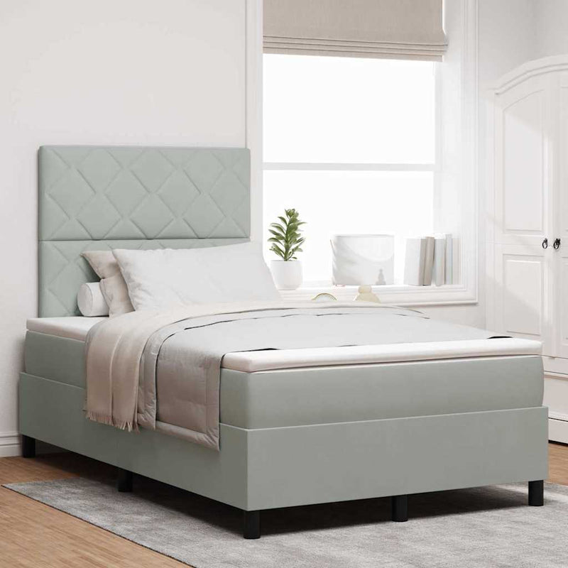 Pat cu arc LED cu headboard Gri deschis 120 x 190 cm Catifea