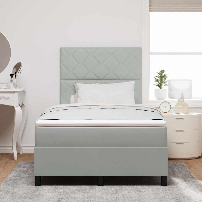 Pat cu arc LED cu headboard Gri deschis 120 x 190 cm Catifea