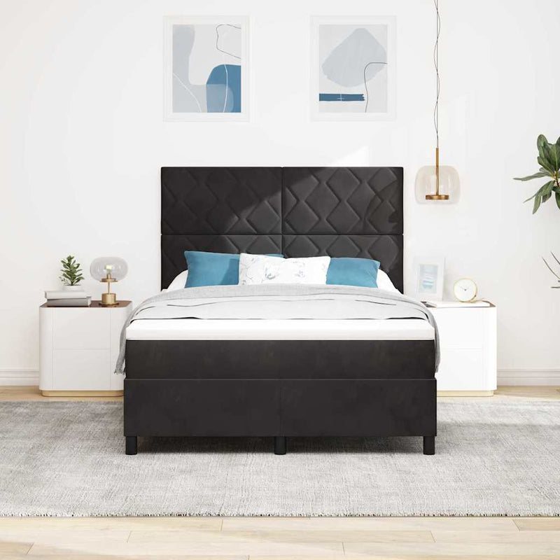 Pat cu arc LED cu headboard Negru 140 x 200 cm Catifea