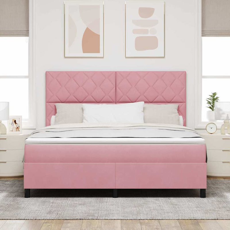 Pat cu arc LED cu headboard Roz 180 x 200 cm Catifea