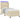 Pat cu arc LED cu pernă cu headboard Crem 100 x 200 cm țesătură