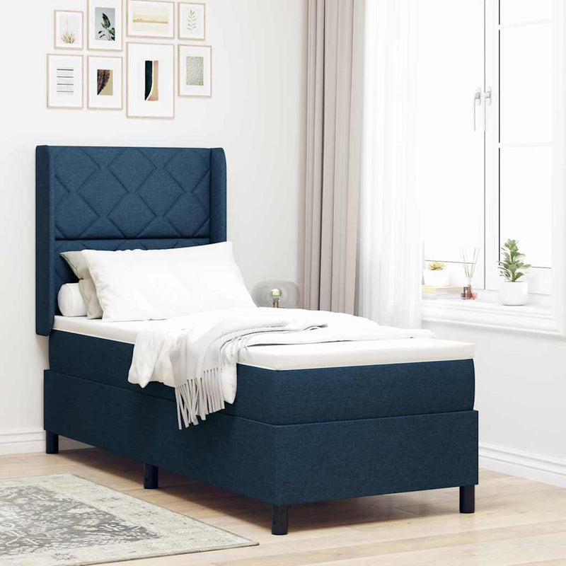 Pat cu arc LED cu headboard albastru 80 x 200 cm țesătură