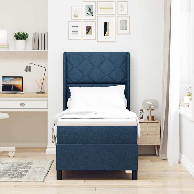 Pat cu arc LED cu headboard albastru 80 x 200 cm țesătură