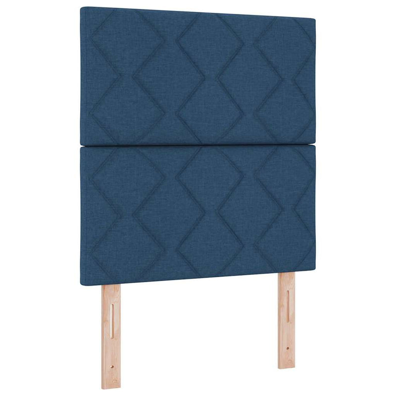 Pat cu arc LED cu headboard albastru 80 x 200 cm țesătură