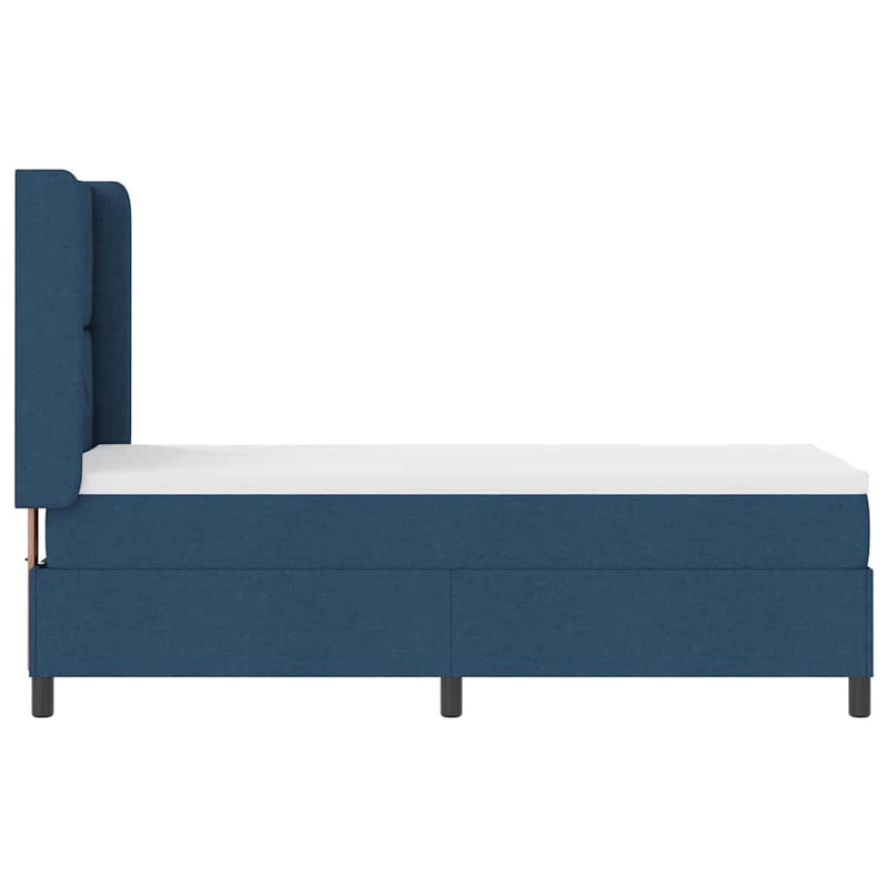 Pat cu arc LED cu headboard albastru 80 x 200 cm țesătură