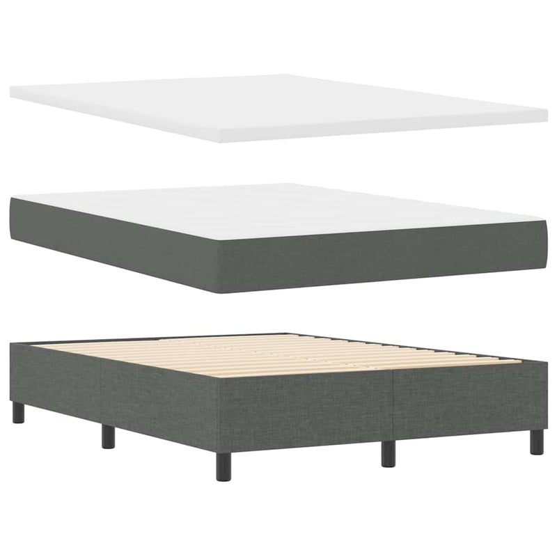 Pat cu arc LED cu headboard Gri închis 140 x 190 cm țesătură