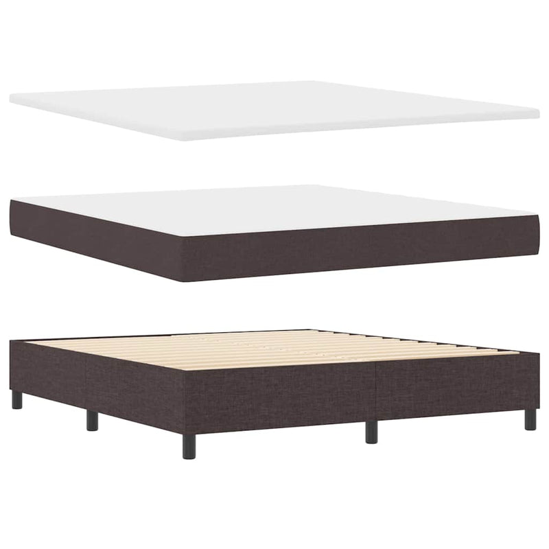 Pat cu arc LED cu headboard Maro închis 180 x 200 cm țesătură