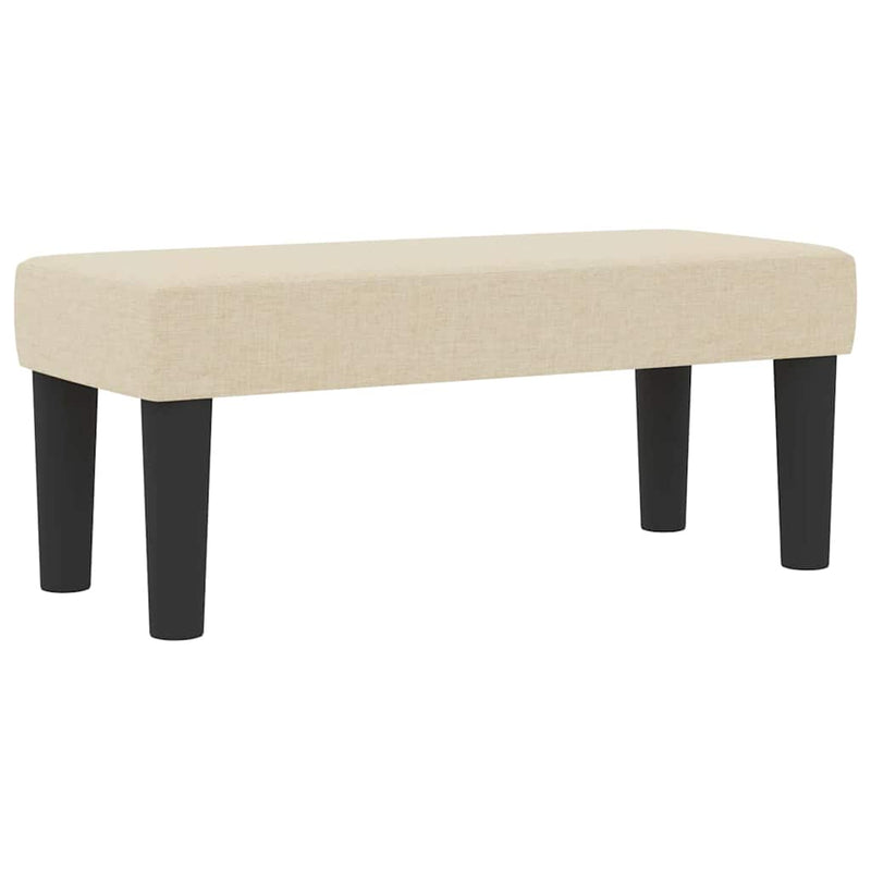 Pat cu arcuri cu pernă cu headboard Crem 100 x 200 cm țesătură