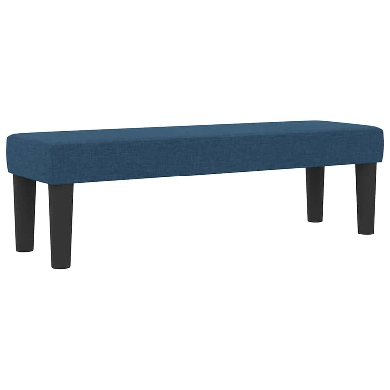Pat cu arcuri cu headboard albastru 140 x 190 cm țesătură