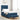 Pat cu arcuri cu headboard albastru 200 x 90 cm țesătură