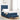 Pat cu arcuri cu headboard albastru 190 x 90 cm țesătură