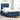 Pat cu arcuri cu headboard albastru 200 x 120 cm țesătură