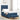 Pat cu arcuri cu headboard albastru 200 x 100 cm țesătură