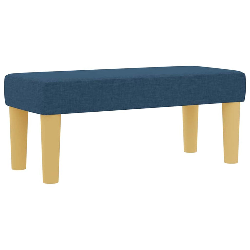 Pat cu arcuri cu headboard albastru 200 x 100 cm țesătură