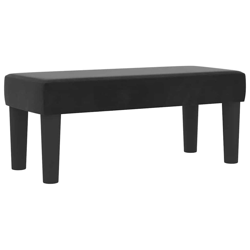 Pat cu arcuri cu headboard Negru 200 x 100 cm Catifea