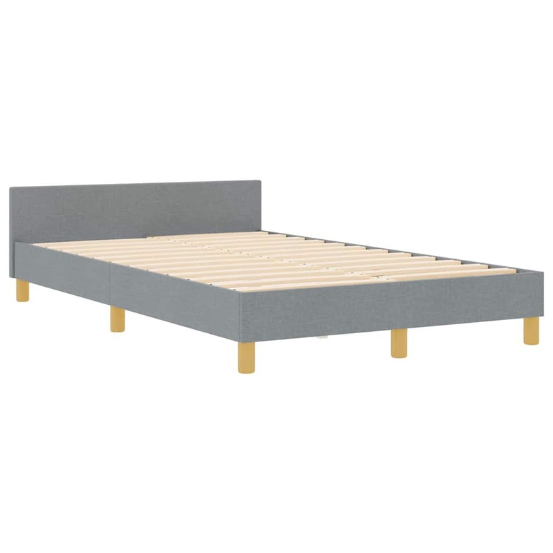Cadru de pat cu headboard Gri deschis 120 x 200 cm țesătură