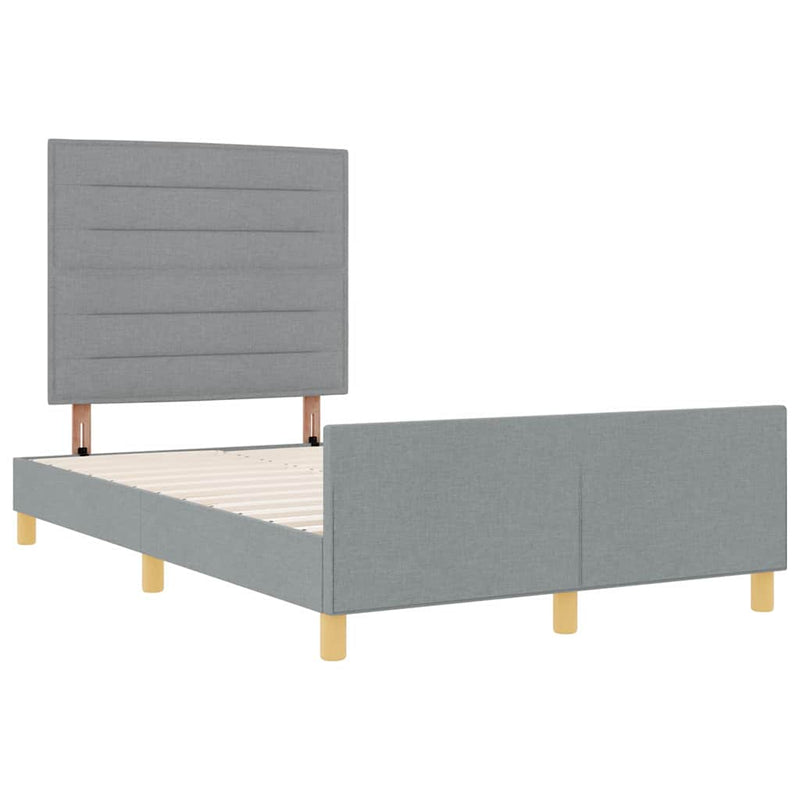 Cadru de pat cu headboard Gri deschis 120 x 200 cm țesătură