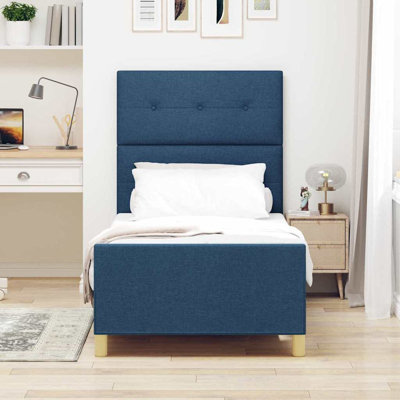 Cadru de pat cu headboard albastru 80 x 200 cm țesătură
