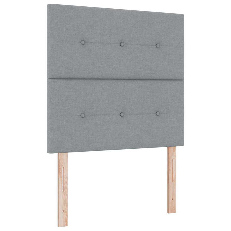 Cadru de pat cu headboard Gri deschis 120 x 200 cm țesătură