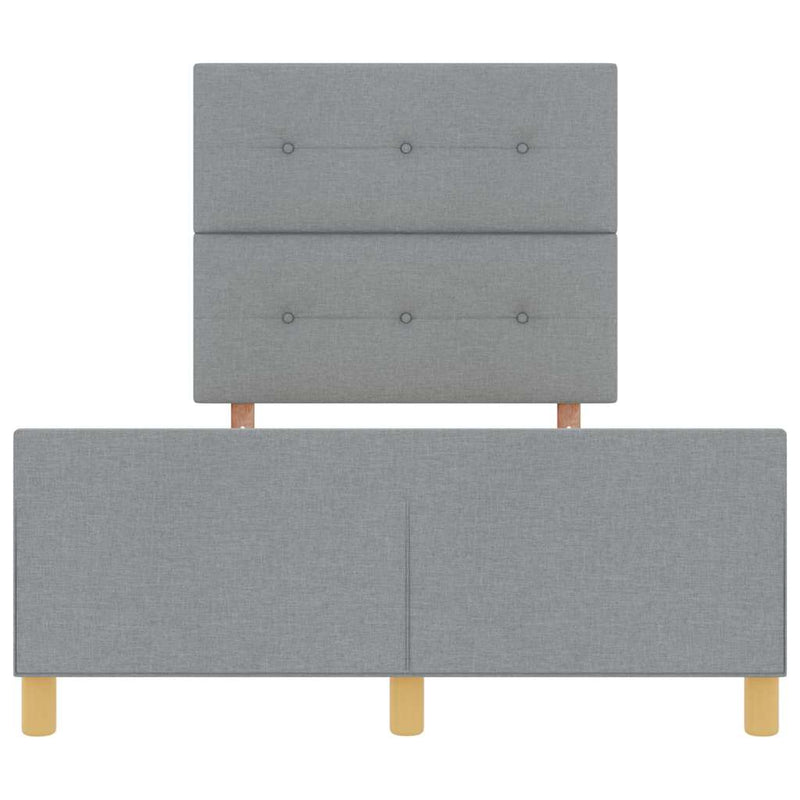 Cadru de pat cu headboard Gri deschis 120 x 200 cm țesătură