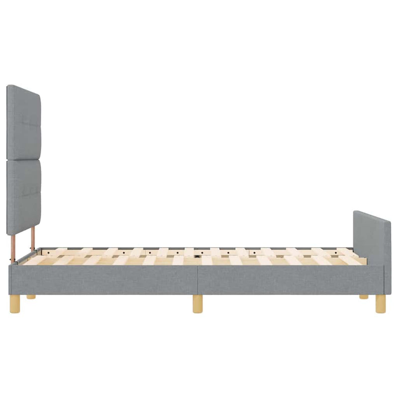 Cadru de pat cu headboard Gri deschis 120 x 200 cm țesătură