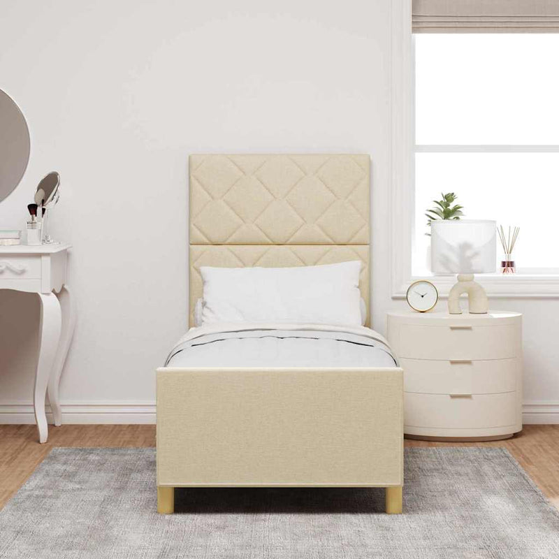Cadru de pat cu headboard Crem 80 x 200 cm țesătură