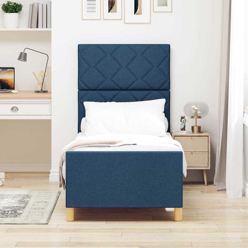 Cadru de pat cu headboard albastru 80 x 200 cm țesătură