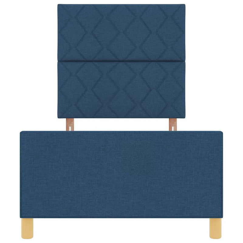 Cadru de pat cu headboard albastru 100 x 200 cm țesătură