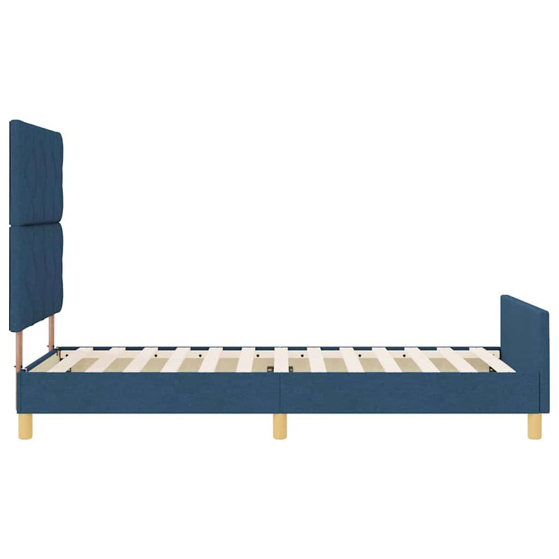 Cadru de pat cu headboard albastru 100 x 200 cm țesătură