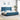 Pat cu arcuri cu headboard Albastru închis 200 x 200 cm Catifea