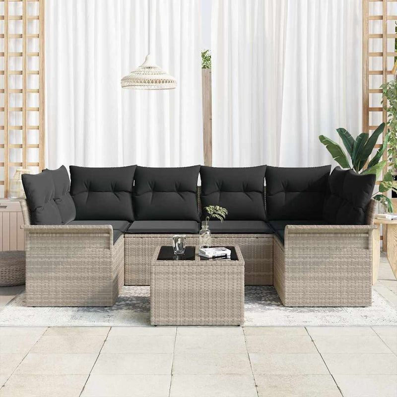 Set de canapele pentru grădină 7 pcs 6-Seater