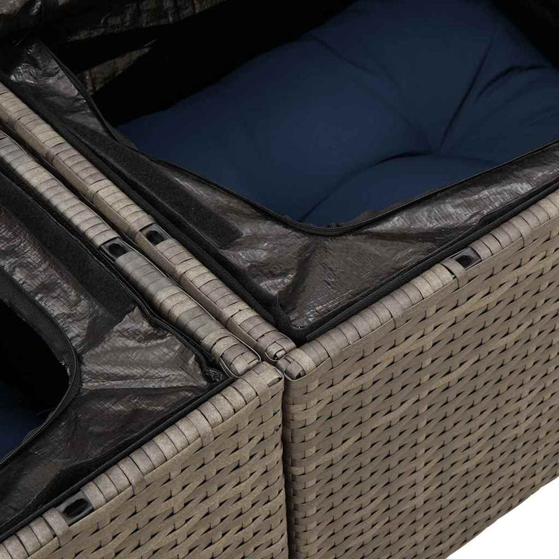 Set de canapele pentru grădină 6 buc. Gri Rattan poli