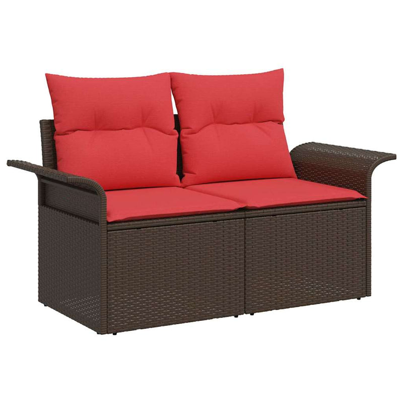 Set de canapele pentru grădină 6 buc. Maro Rattan poli